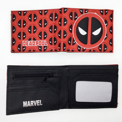 Avengers-portemonnee Deadpool - geopend Marvel-patroon met herhaald motief