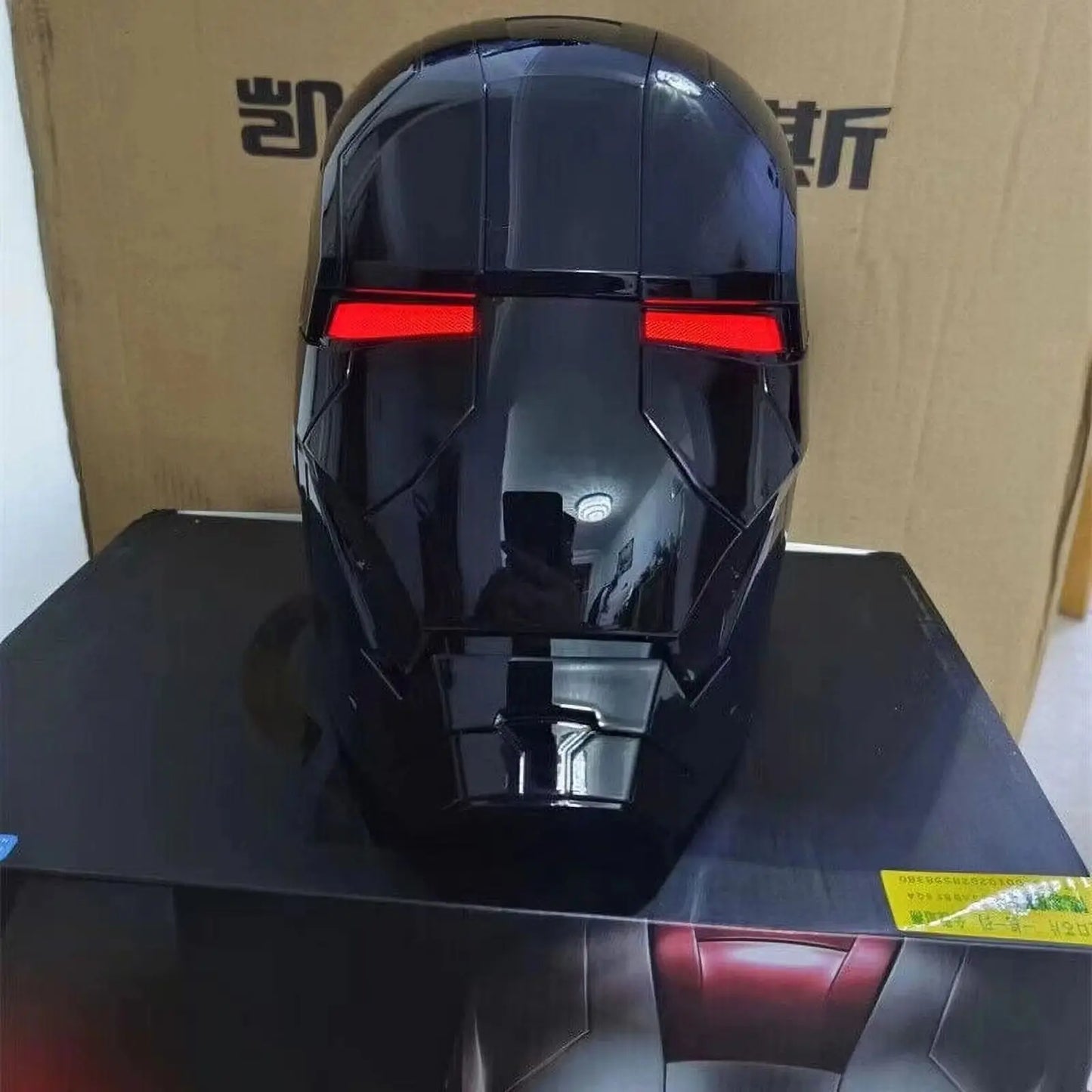 Zwarte Iron Man MK5-helm - Ledogen met spraakbesturing voor cosplay