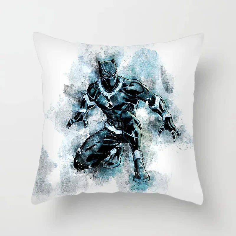 Kussenhoes Black Panther - Aquarel van hurkende pose