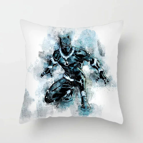 Kussenhoes Black Panther - Aquarel van hurkende pose
