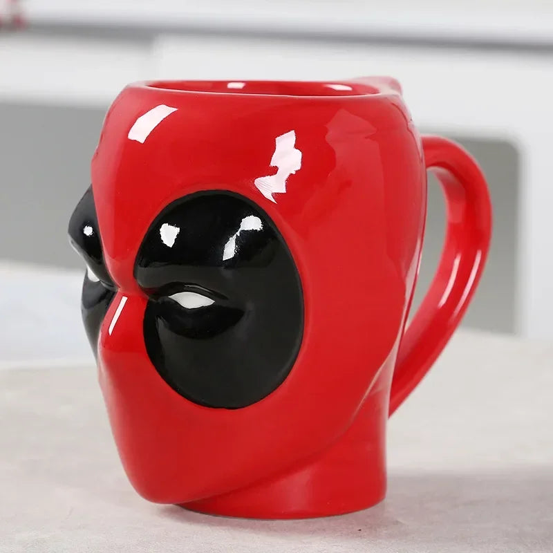 3D-keramische Deadpool-mok - Rood-zwart hoofd