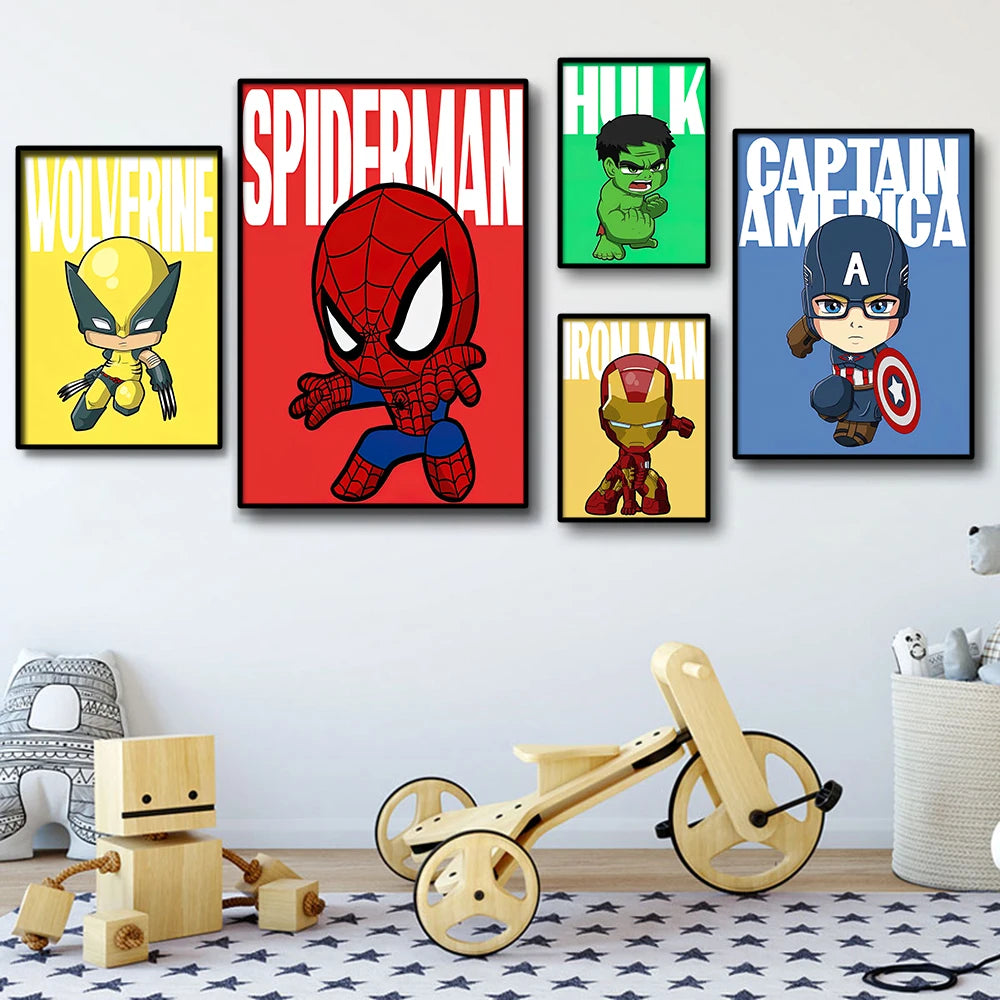Avengers Captain America-poster - Lego-stijl met blauwe achtergrond