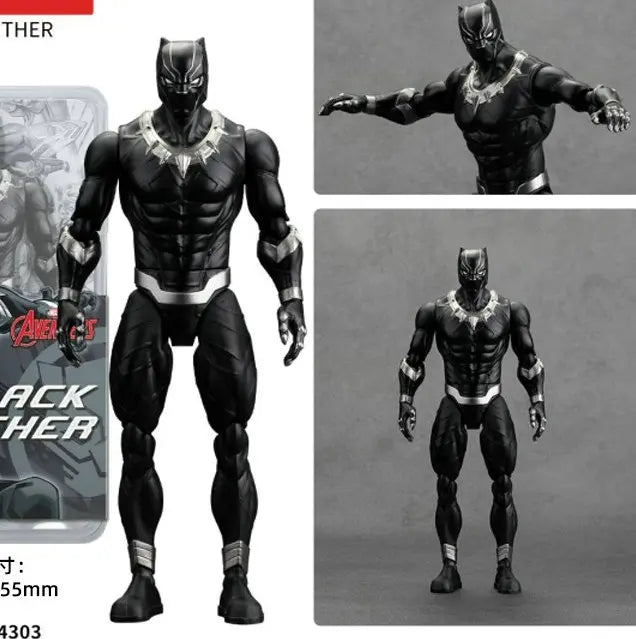 Avengers Black Panther-figuurtje - Deluxe zwart-zilveren model 18cm