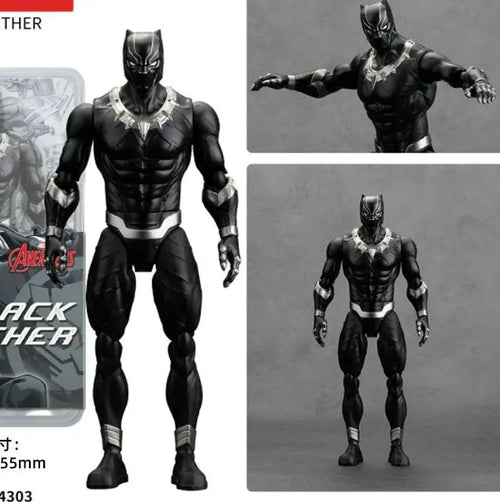 Avengers Black Panther-figuurtje - Deluxe zwart-zilveren model 18cm