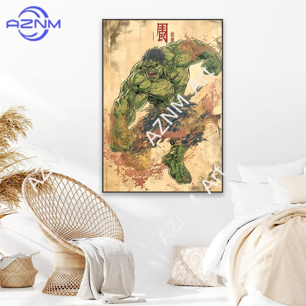 Poster Avengers Wolverine - Zwart-witte inkt met rode zon