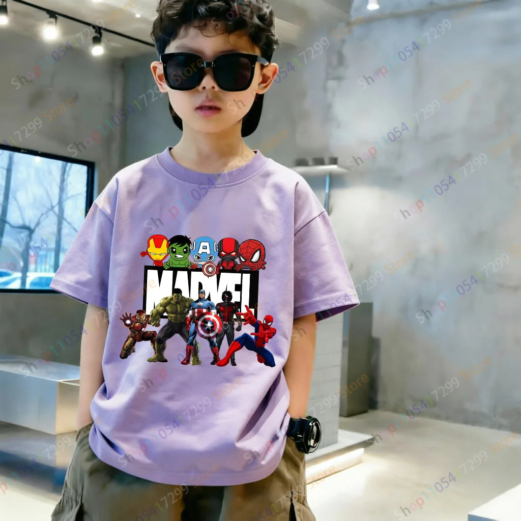 Marvel-kinderT-shirt - Kleurrijke chibigroep