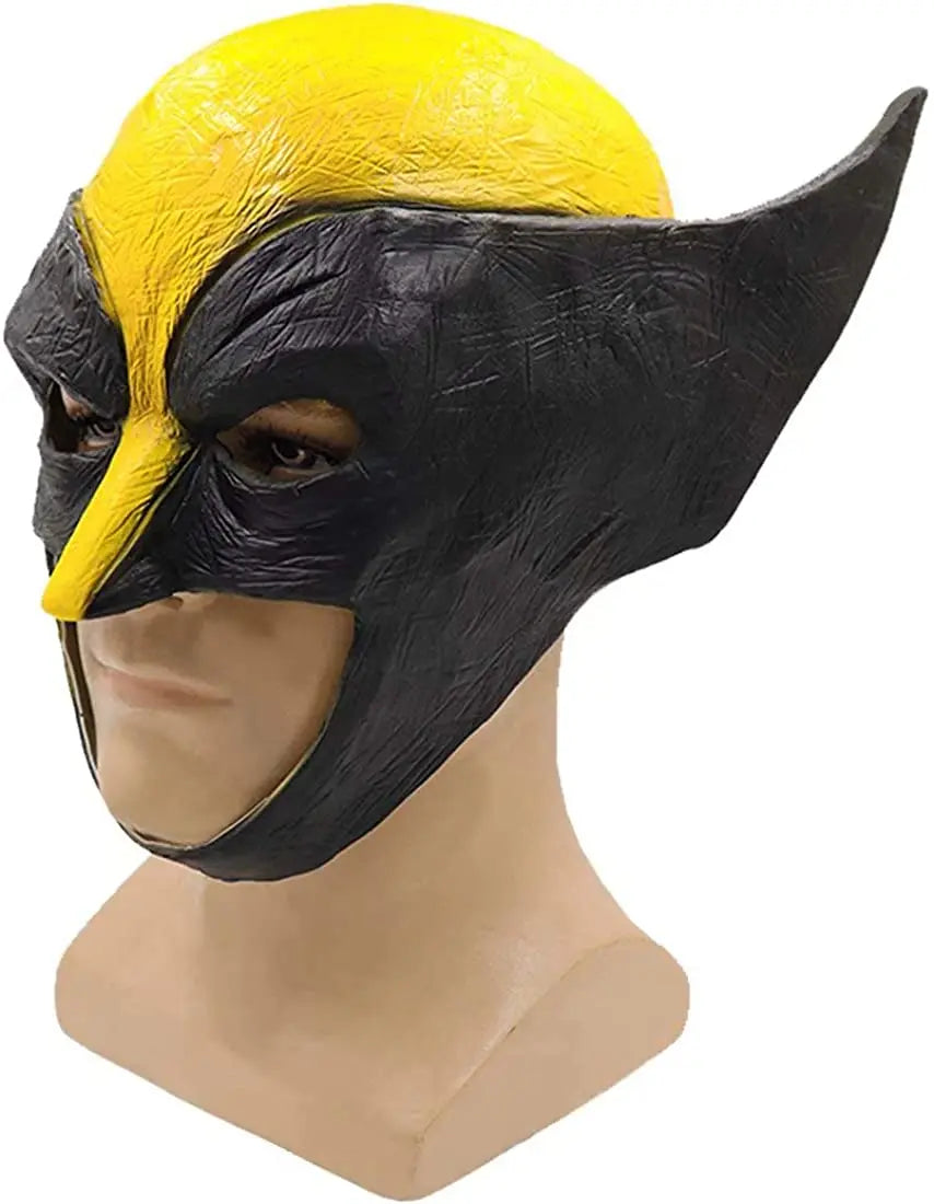 Wolverine-cosplaymasker - Half gezicht van gele en zwarte latex