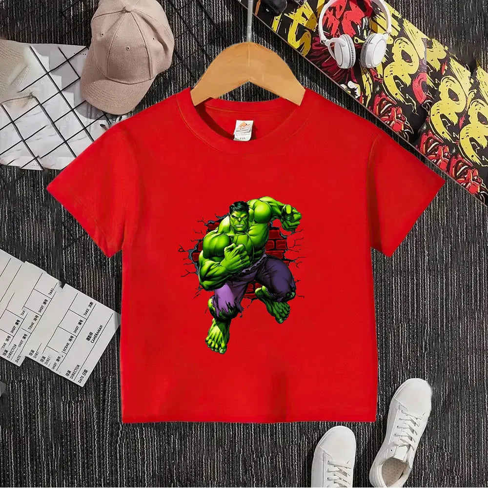 Hulk-kinderT-shirt - Door een witte bakstenen muur heen brekend