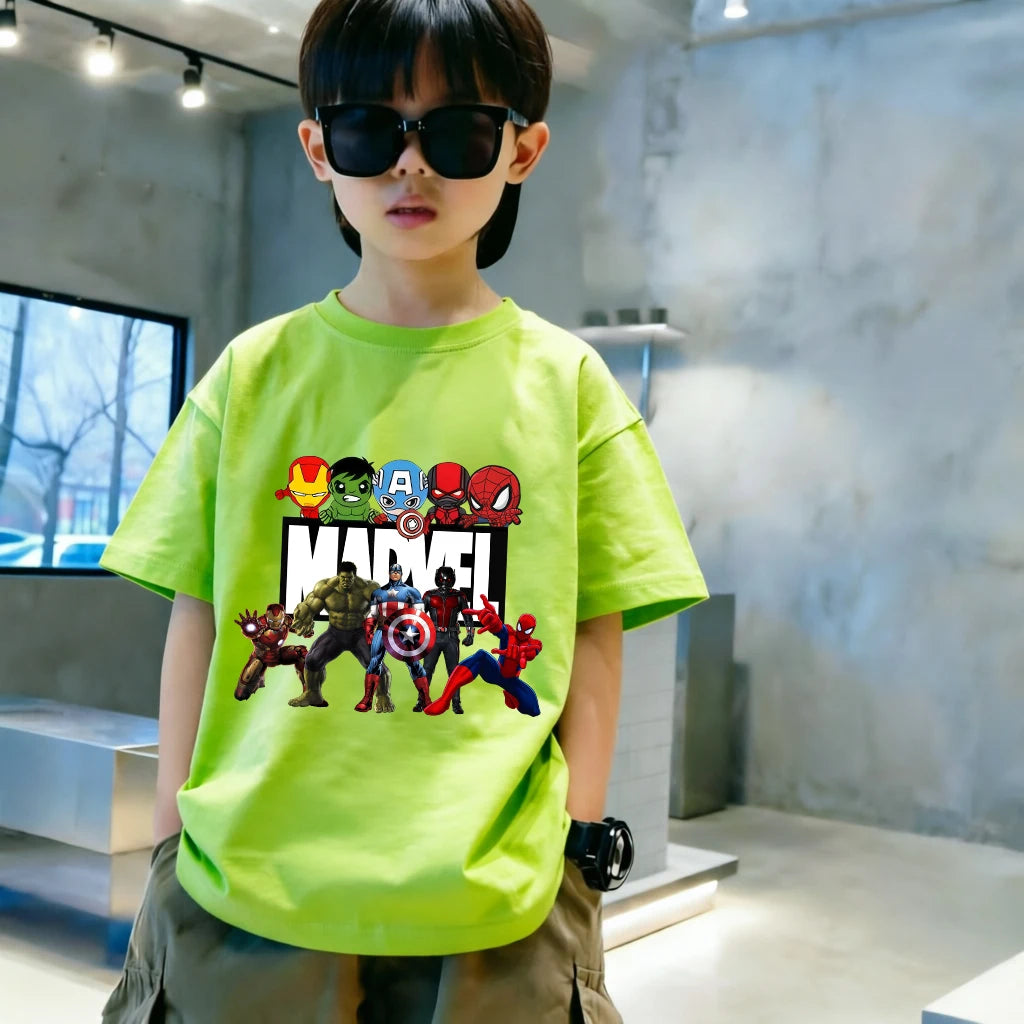 Marvel-kinderT-shirt - Kleurrijke chibigroep