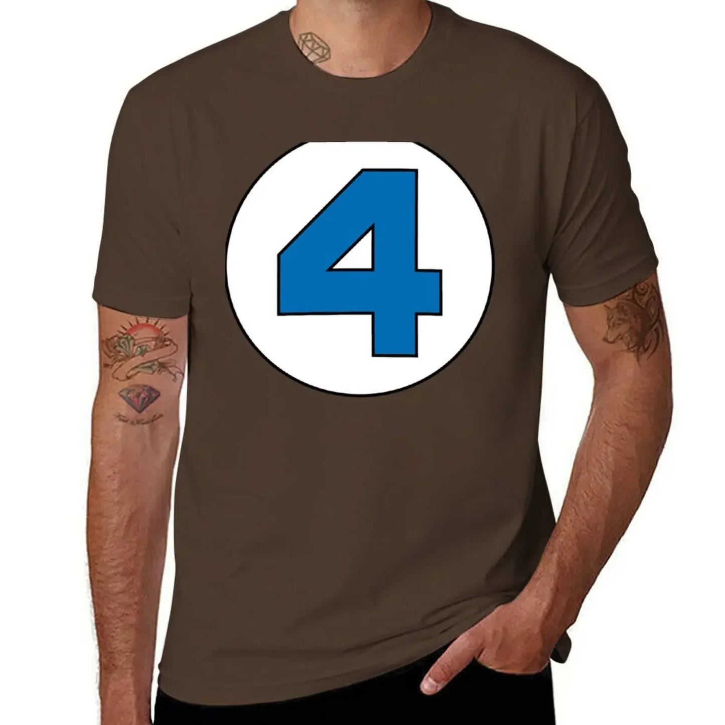 T-shirt The Fantastic 4 - Rond avec logo noir grande taille