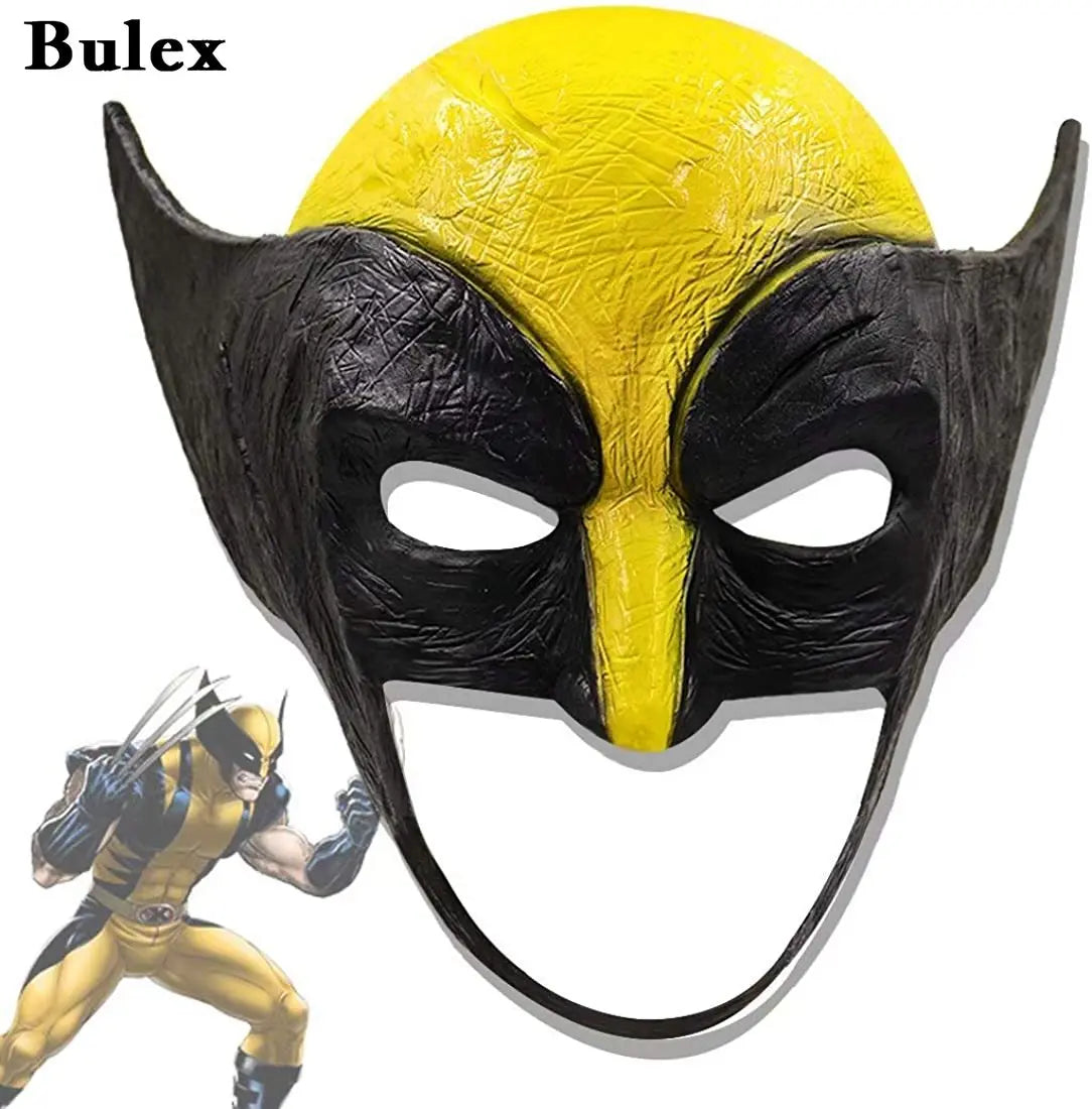 Wolverine-cosplaymasker - Half gezicht van gele en zwarte latex