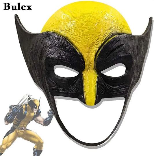 Wolverine-cosplaymasker - Half gezicht van gele en zwarte latex