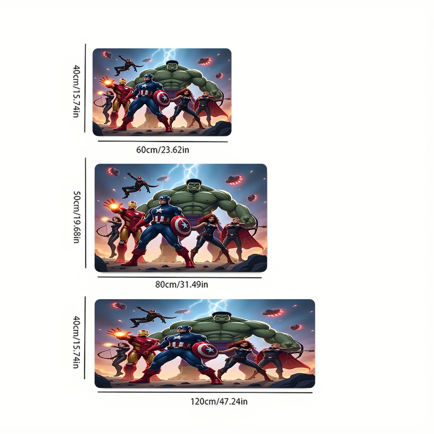 Avengers Chibi Spider-Man- en Captain America-badmat - Kleurrijke neon