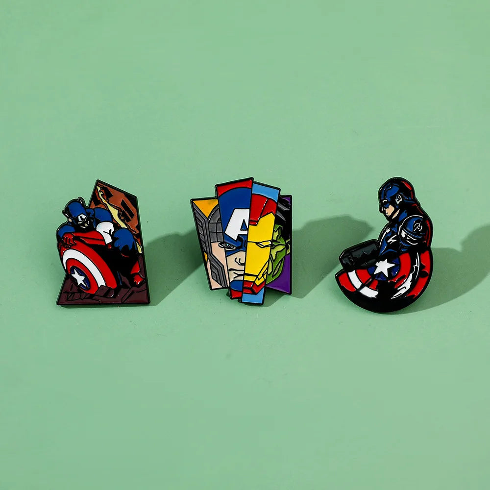 Avengers Captain America-badge - pin met gevechtsscène