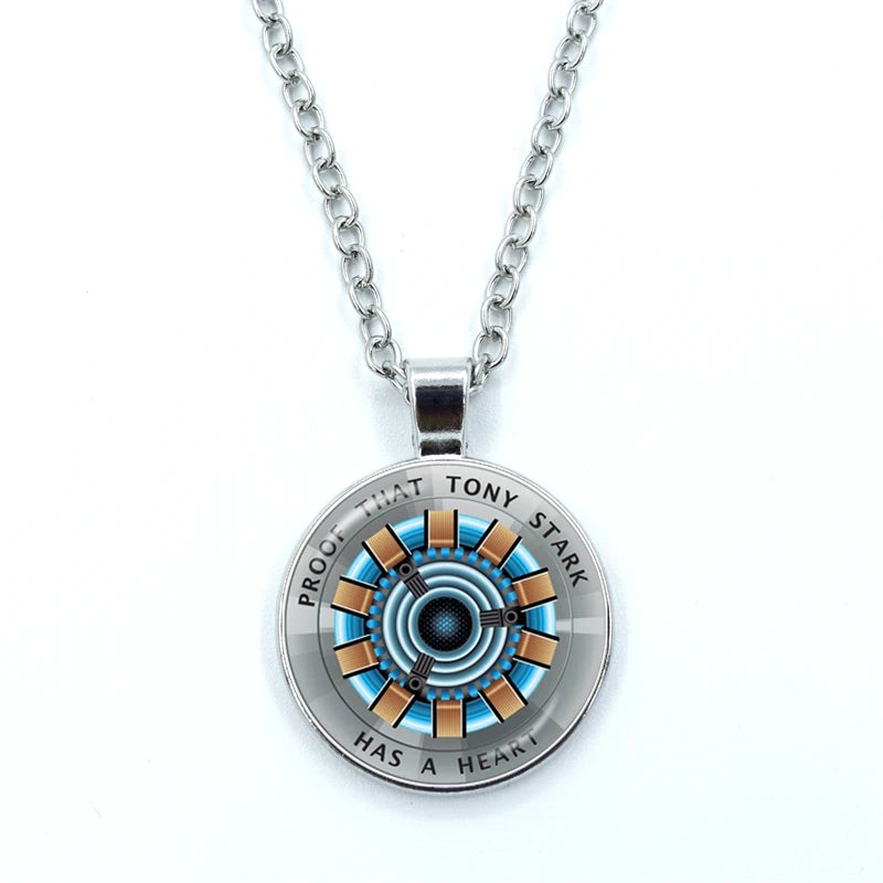 Tony Stark Arc Reactor-hangerketting - Iron Man-glascabochon