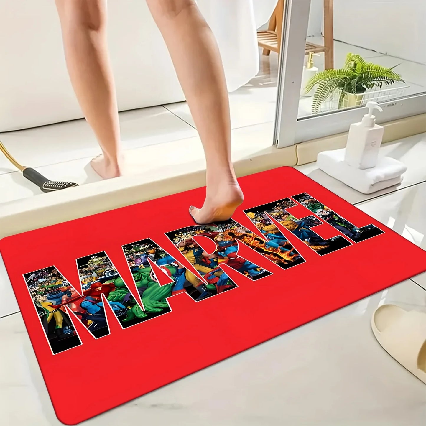 Badmat Avengers Captain America - Minimalistisch zwart schild