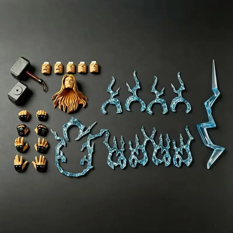 Thor-actiefiguur - Lichtgevende effecten, Mjolnir-hamer en stoffen cape
