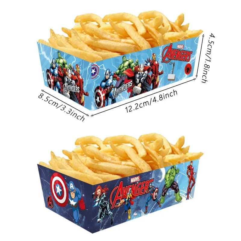 Avengers-kartonnen bakje - Wegwerpservies voor friet en popcorn, 12 stuks