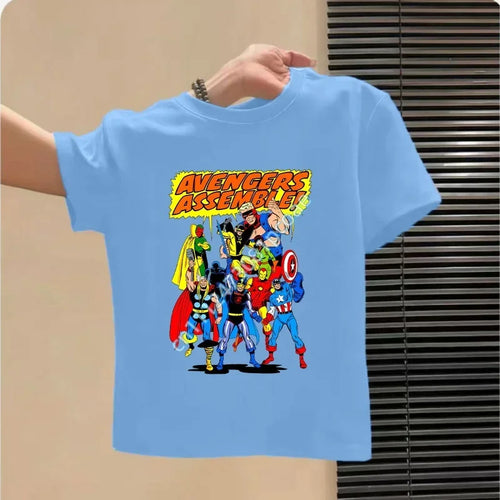 Avengers T-shirt voor kinderen - teamdesign blauw