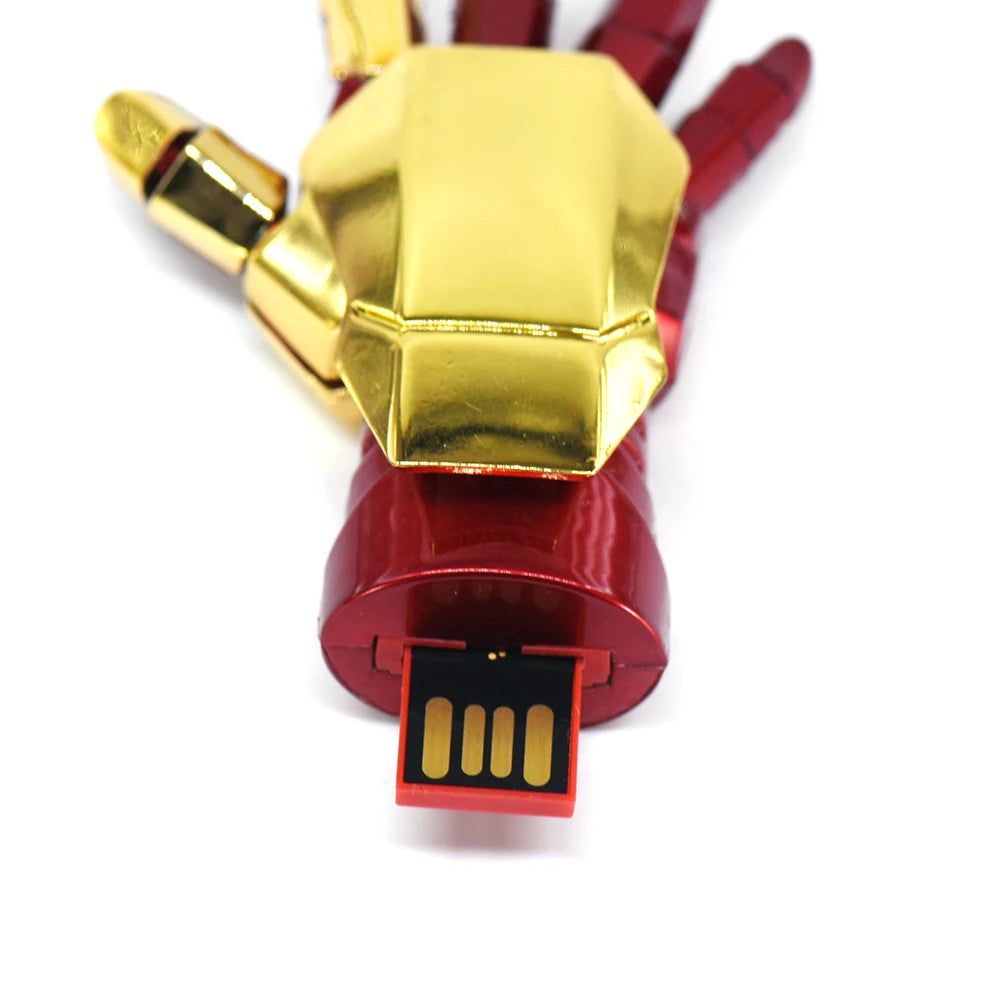 Iron Man-robot hand-USB-stick - Rood en goud, 4 tot 512GB