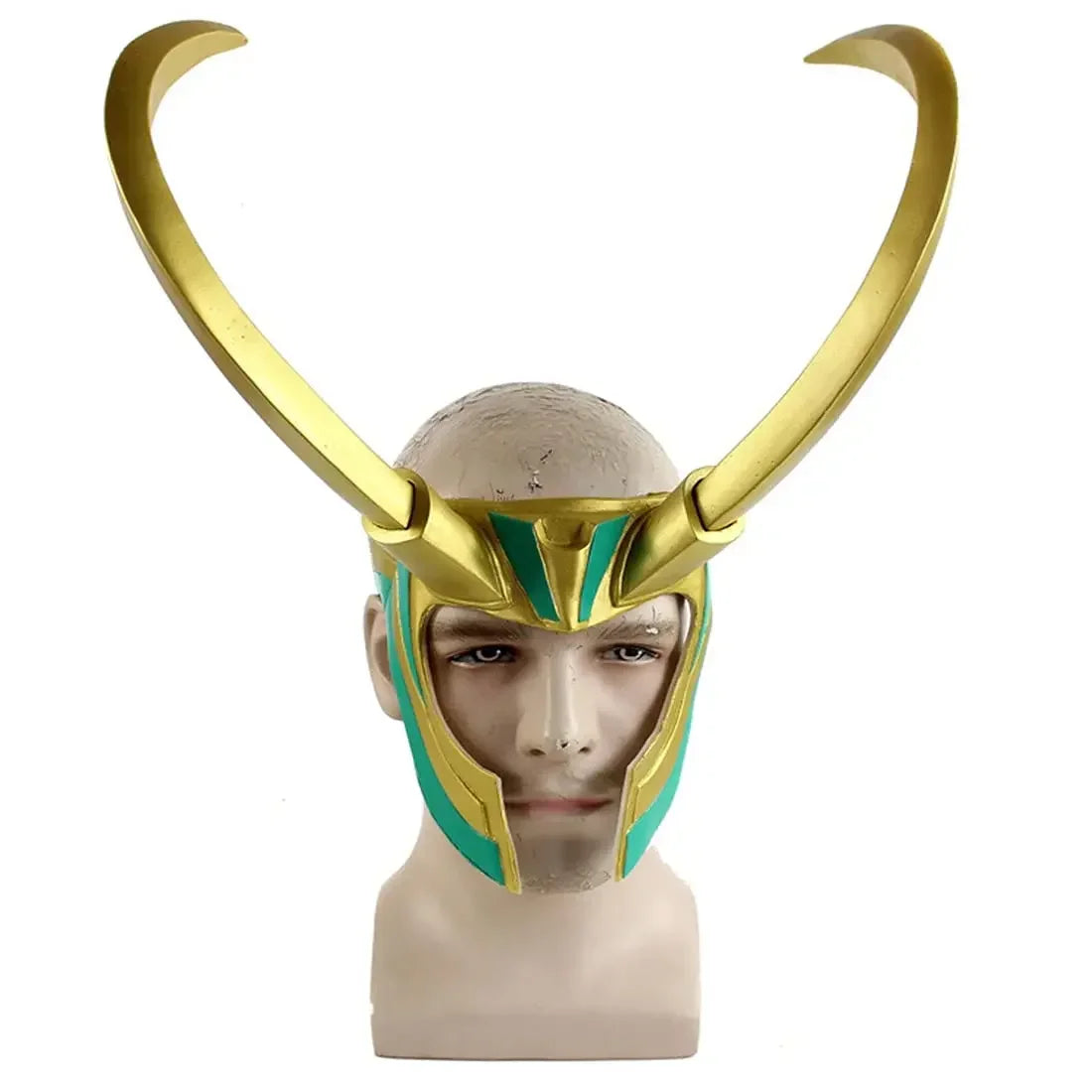 Loki-cosplayhelm - Gouden hoorns en smaragdgroene details