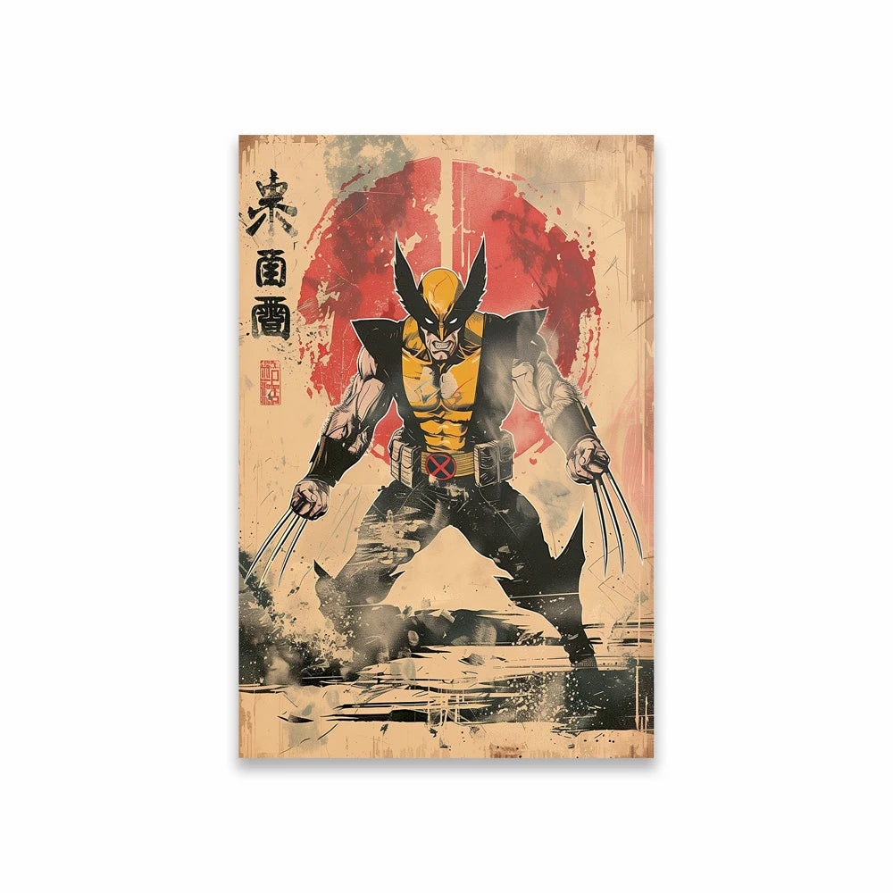 Poster Avengers Wolverine - Vintage Japanse stijl