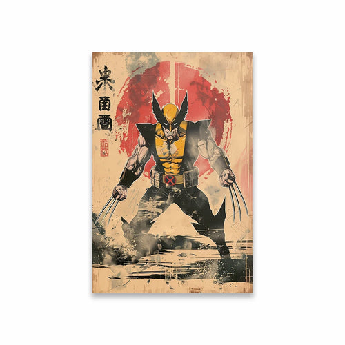 Poster Avengers Wolverine - Vintage Japanse stijl
