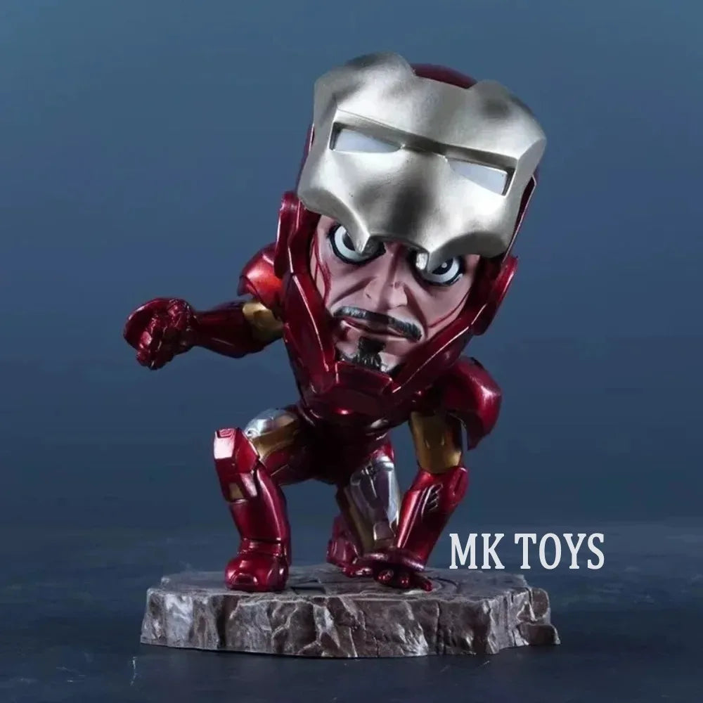 Chibi Iron Man-figuur op één knie - MK Toys, 13 cm