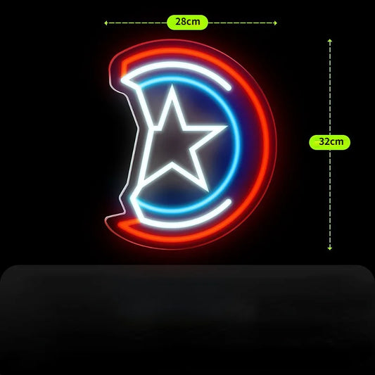 LED-neonlamp Marvel Avengers Captain America - Zijaanzicht van het schild