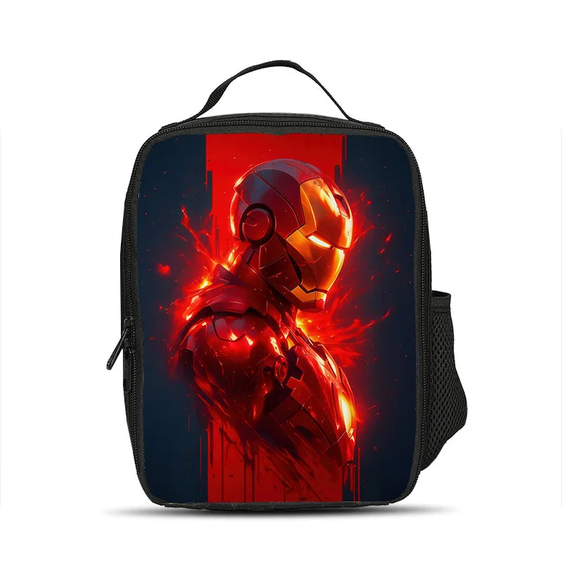 Avengers Iron Man-geïsoleerde lunchtas – donkerrood silhouet in profiel