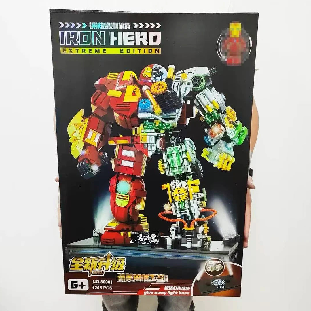 Building Blocks Iron Hero Mecha-set - Extreme editie met transparante snede