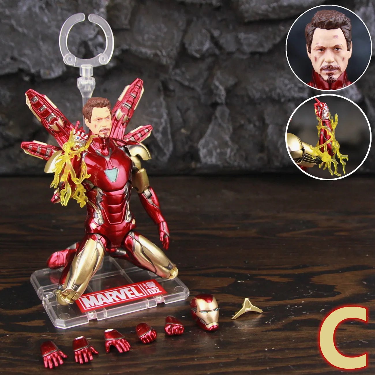 ZD Toys Iron Man MK85 2.0 LED-figuur – knielende pose met lichteffect