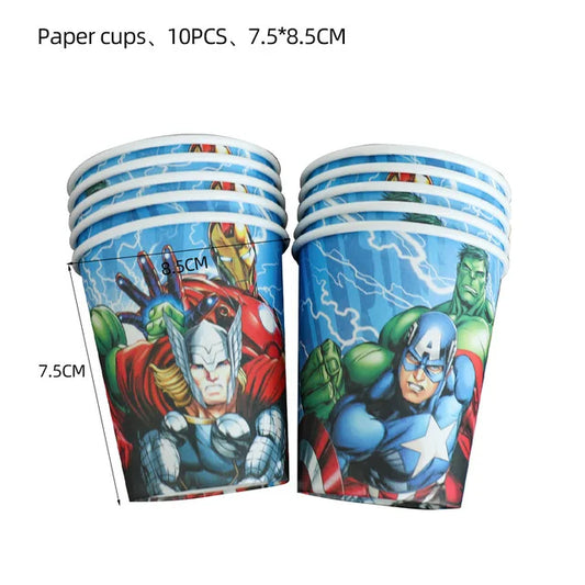 Avengers verjaardagsdecoratie - bekers x10