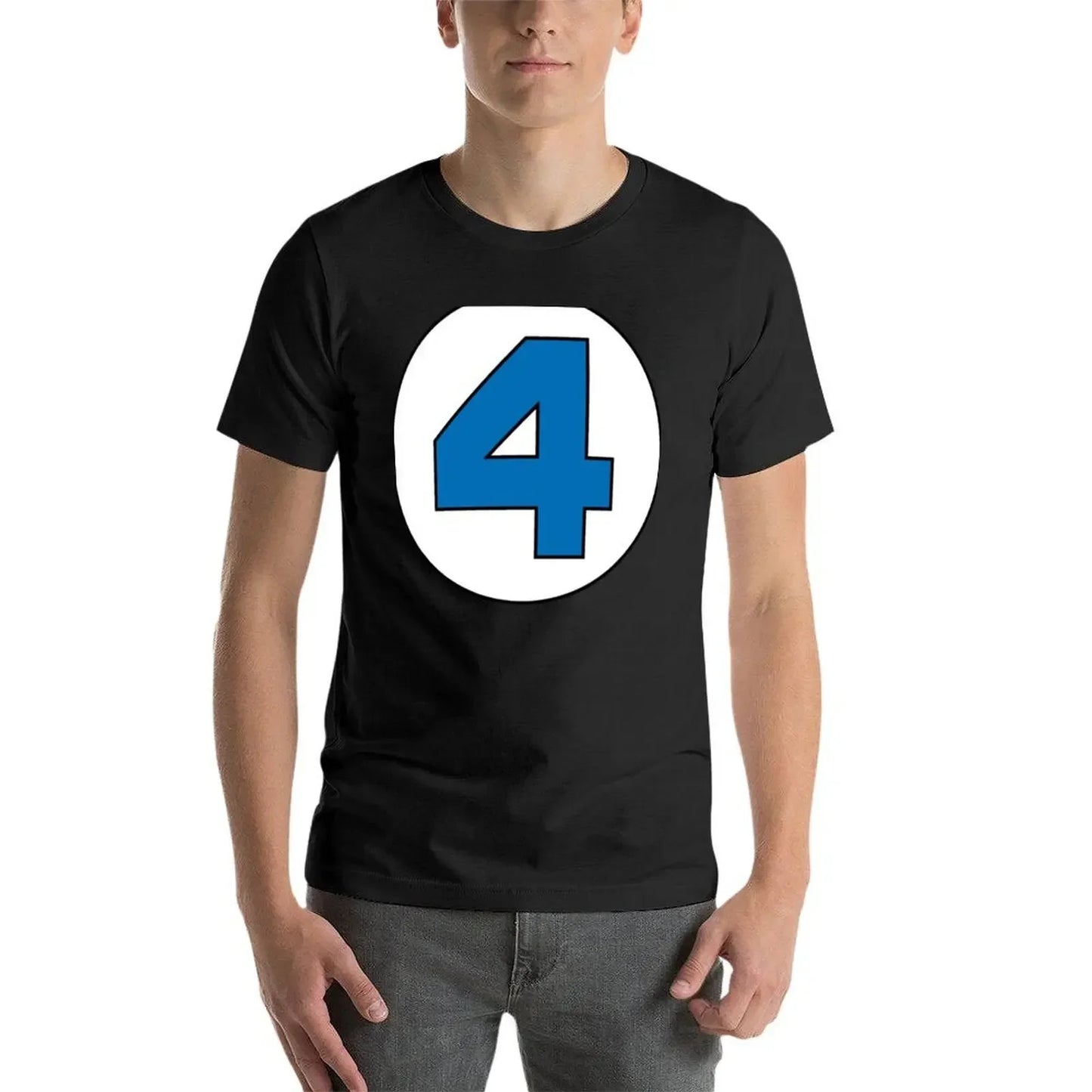 T-shirt The Fantastic 4 - Rond avec logo noir grande taille