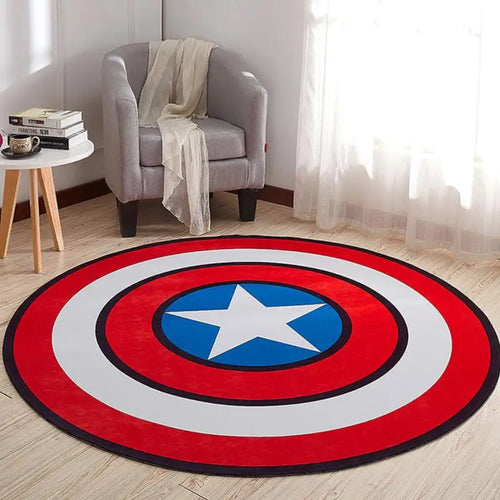 Rond Avengers-tapijt Captain America – heldere schildkleuren