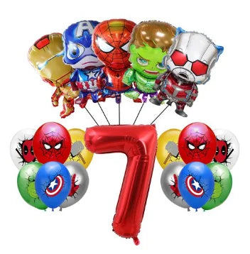 Avengers verjaardagsdecoratie - ballon met cijfer 7
