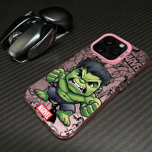 Xiaomi-hoesje Avengers Hulk - Chibi met opgeheven vuist en roze rand