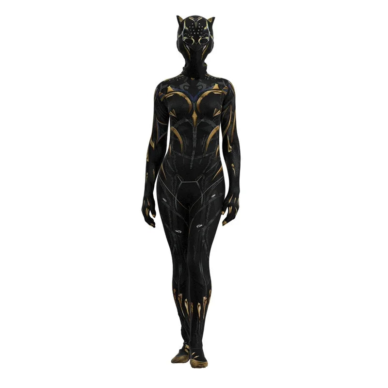 Shuri Black Panther-kostuum - Zwarte en gouden jumpsuit (dames)