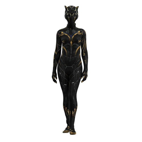 Shuri Black Panther-kostuum - Zwarte en gouden jumpsuit (dames)
