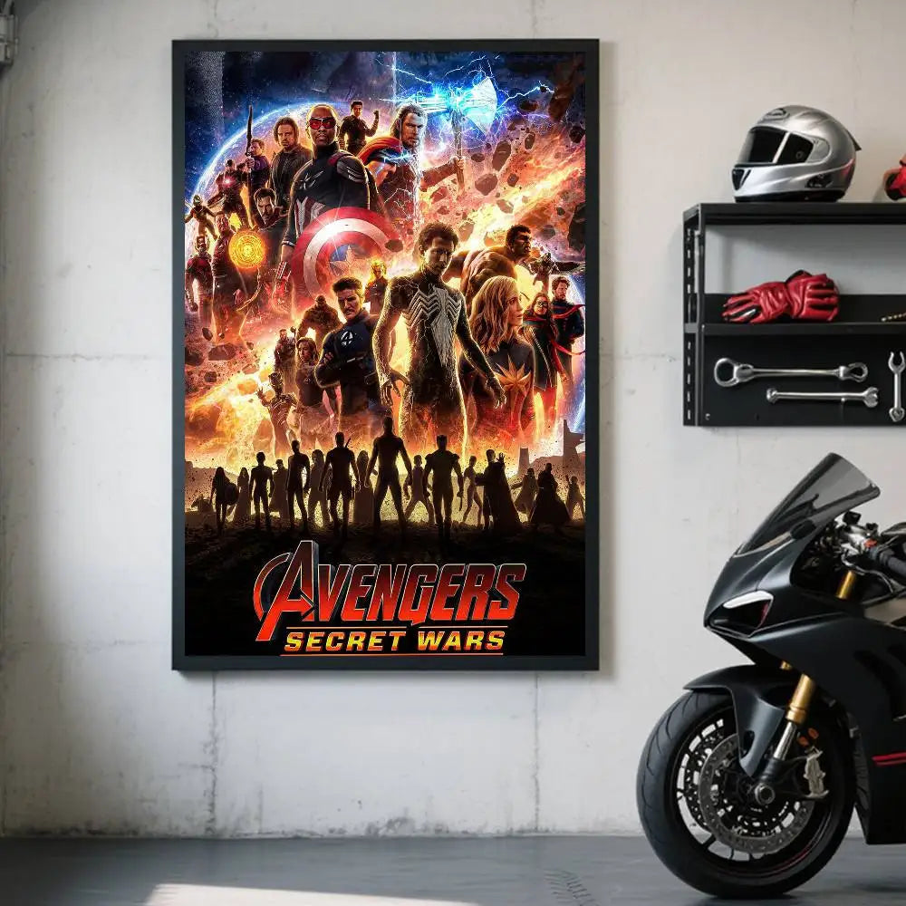 Avengers Secret Wars-poster - Kosmisch Explosieontwerp van het Team
