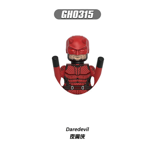 Building Blocks Daredevil-figuur - Rood kostuum met wapenstokken