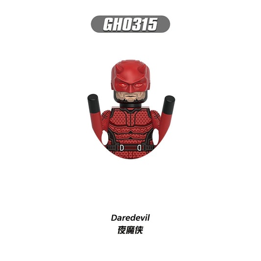 Building Blocks Daredevil-figuur - Rood kostuum met wapenstokken