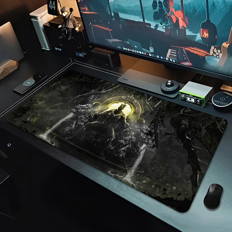 Tapis de souris XXL Gaming Black Panther - Noir monochrome pour bureau