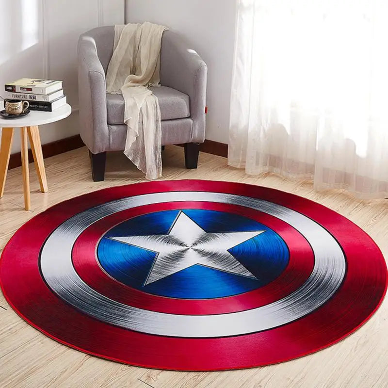 Rond Avengers-tapijt Captain America – geborsteld metalen schild