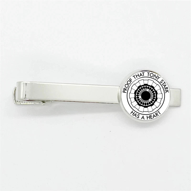Tony Stark-stropdasklem - zwart-witte ARC-reactor
