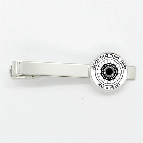 Tony Stark-stropdasklem - zwart-witte ARC-reactor