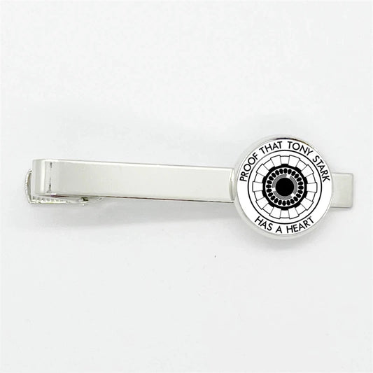 Tony Stark-stropdasklem - zwart-witte ARC-reactor