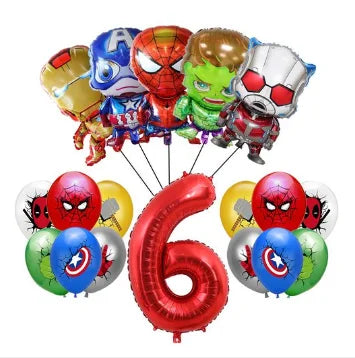 Avengers verjaardagsdecoratie - ballon met cijfer 6