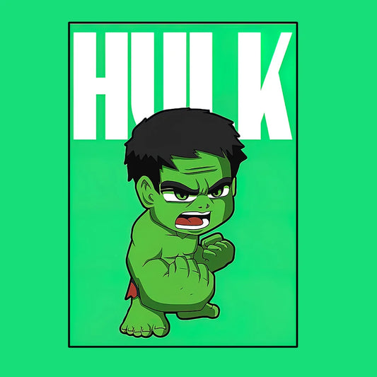 Avengers Hulk-poster - Chibi-stijl met groene achtergrond