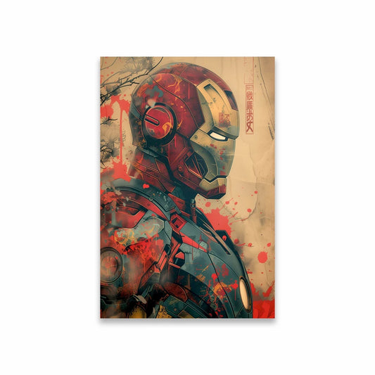 Poster Avengers Iron Man - Helmprofiel met rode spetters